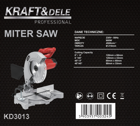 Fierastrau circular unghiular, 2200W 4500rpm cu laser (KD3013) [13]