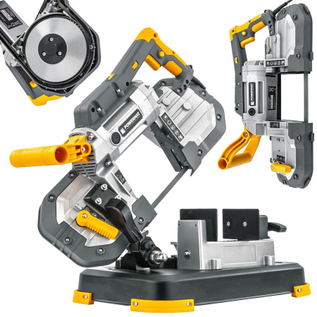 Altele - Fierastrau cu banda pentru metal 1200W, taiere uscata fara scantei, 127x127mm, viteza reglabila, baza demontabila PM1345 (PM-PTDM-1200M)