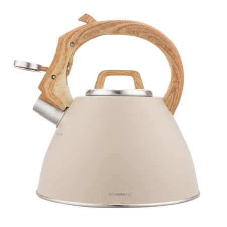 Fierbator apa 2.5L din inox bej cu maner imitatie lemn si fluier (KB-7954) [16]
