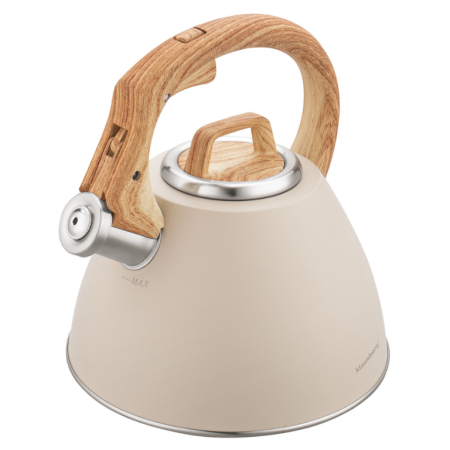 Fierbator apa 2.5L din inox bej cu maner imitatie lemn si fluier (KB-7954) [17]