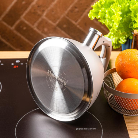 Fierbator apa 2.5L din inox culoare bej mat cu fluier si maner soft touch (KB-7953) [7]