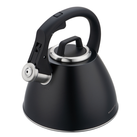 Fierbator apa 2.5L din inox negru mat cu fluier si maner soft touch pentru toate plitele (KB-7952) [14]