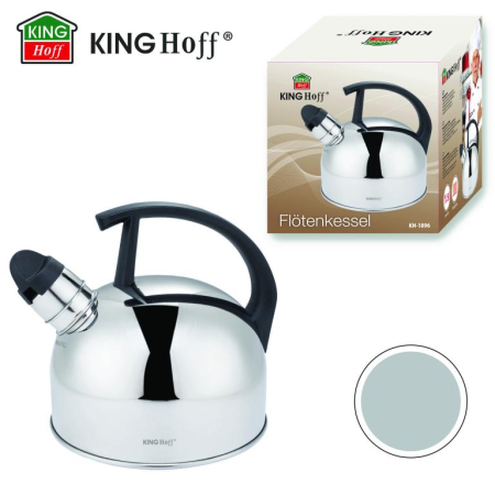 Fierbator manual cu fluier, otel inoxidabil, culoare argintiu, capacitate 1.5 l (KH-1896) [8]