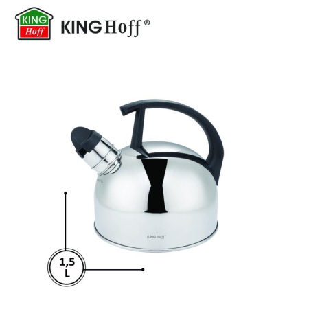 Fierbator manual cu fluier, otel inoxidabil, culoare argintiu, capacitate 1.5 l (KH-1896) [1]