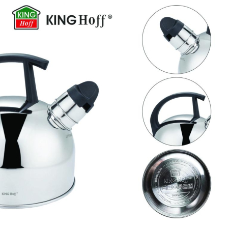 Fierbator manual cu fluier, otel inoxidabil, culoare argintiu, capacitate 1.5 l (KH-1896) [2]