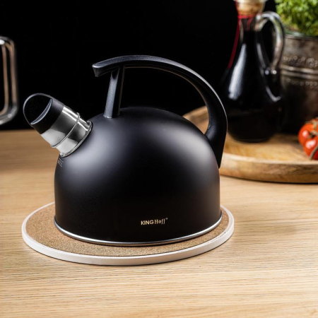 Fierbator manual cu fluier, otel inoxidabil, culoare negru mat, capacitate 1.5 l (KH-1897) [11]