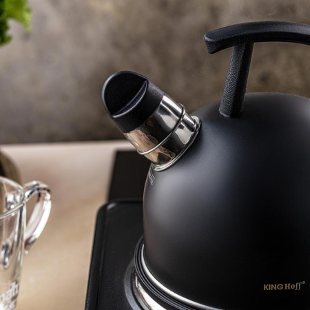 Fierbator manual cu fluier, otel inoxidabil, culoare negru mat, capacitate 1.5 l (KH-1897) [3]