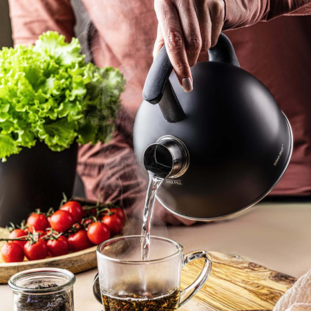 Fierbator manual cu fluier, otel inoxidabil, culoare negru mat, capacitate 1.5 l (KH-1897) [4]