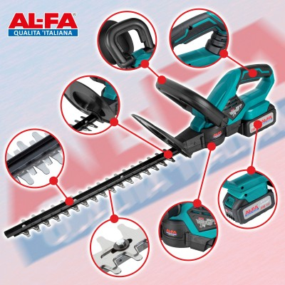 Foarfeca de gard viu pe acumulator 21V 4.0Ah, lungime 450 mm (ALCHT21V-4AH) [3]