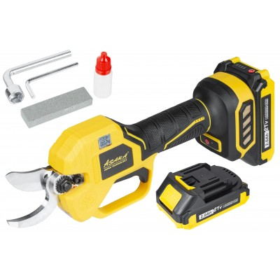 Foarfeca de gradina cu acumulator 21V, ecran, lampa LED, 2 acumulatori si diametru de taiere 30 mm (ASCES-21V) [1]