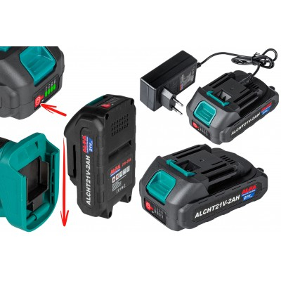 Foarfeca de gradina pe acumulator 21V 2.0Ah 2in1, pentru iarba si arbusti (ALCHT21V) [1]