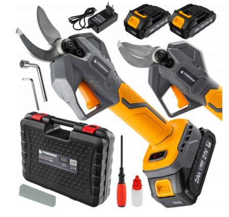 Masini tuns - Foarfeca electrica gradina 21V taiere 30 mm motor brushless 2 acumulatori PM1550 (PM-SA-21V-2AM)