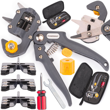 Diverse - Foarfeca de altoit profesionala cu husa si 3 lame, otel PM1034 (PM-SDO-310BT)