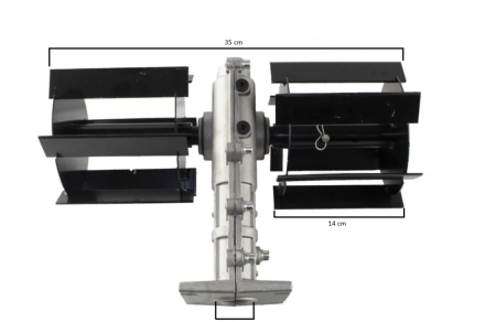 Freza pamant motocoasa 28 mm 9 dinti latime 35 cm pentru prasit si afanare sol (EFT-4516) [5]