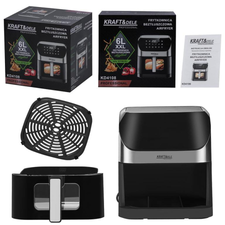 Friteuza cu aer cald air fryer 6 L 2000W cu afisaj LED (KD4108) [21]