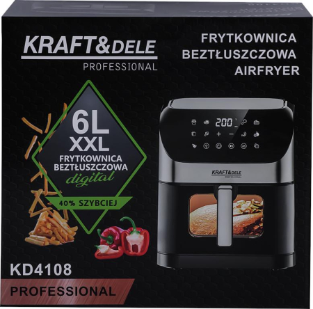 Friteuza cu aer cald air fryer 6 L 2000W cu afisaj LED (KD4108) [1]