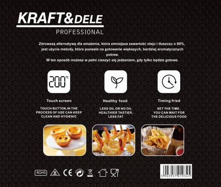 Friteuza cu aer cald Air Fryer 9L 2500W cu 2 compartimente si display LCD (KD4179) [16]