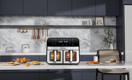 Friteuza cu aer cald Air Fryer 9L 2500W cu 2 compartimente si display LCD (KD4179) [23]