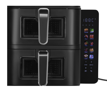 Friteuza cu aer cald Airfryer 11L 2800W cu 2 cosuri si 10 programe (KD4335) [3]