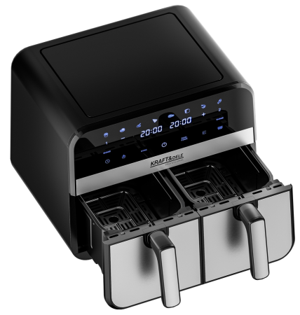 Friteuză cu aer cald fara ulei 9L 2500W cos dublu doua camere + LCD (KD4180) [2]