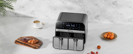 Friteuză cu aer cald fara ulei 9L 2500W cos dublu doua camere + LCD (KD4180) [15]