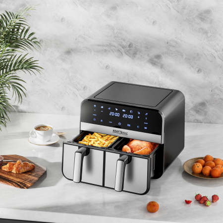Friteuză cu aer cald fara ulei 9L 2500W cos dublu doua camere + LCD (KD4180) [11]