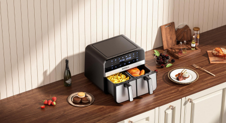 Friteuză cu aer cald fara ulei 9L 2500W cos dublu doua camere + LCD (KD4180) [14]