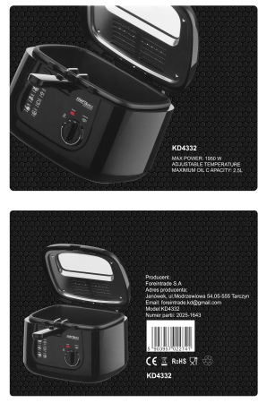 Friteuza traditionala cu ulei 2,5 L, 1950 W (KD4332) [2]