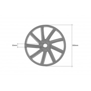 Fulie pentru pompa compresor aer diametru 350mm pentru 2 curele 17mm (W3090-350) [2]