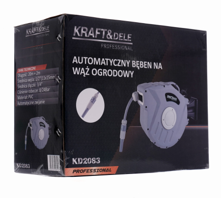 Furtun apa 20m + 2m 1/2" cu bobina rola automata tambur retractabil de gradina (KD2083) [10]