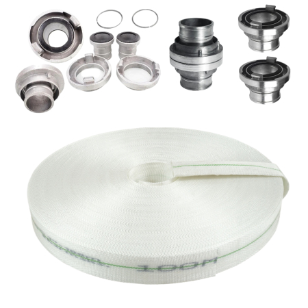 Furtun - Furtun apa pompieri 100m 1 tol 8bar + racorduri conectori complet (V60127+(1))