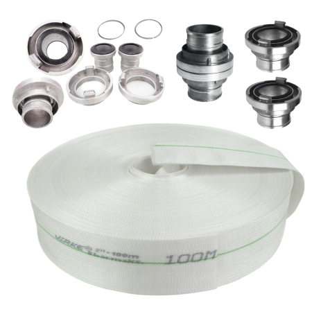Pachete promotionale - Furtun apa pompieri 100m 2 tol 8bar + racorduri conectori complet (V60137+(1))