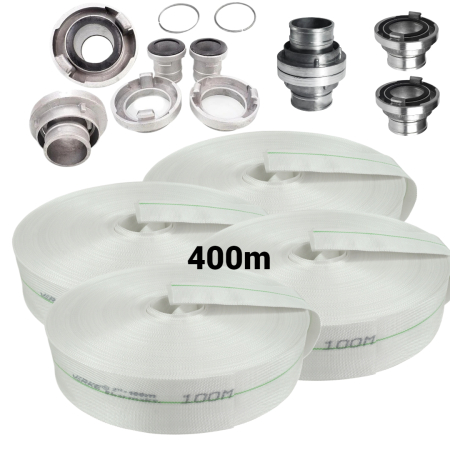 Pachete promotionale - Furtun apa pompieri 400m 2 tol 8bar + racorduri conectori complet (V60137+(4))