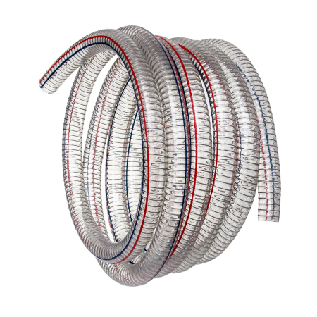 Altele - Furtun aspiratie PVC cu spirala otel 1 inch pentru lichide (M85270)