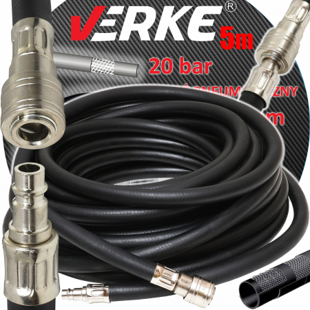 Scule pneumatice - Furtun cauciuc compresor aer 5m 20bar 10 17mm (V81356)