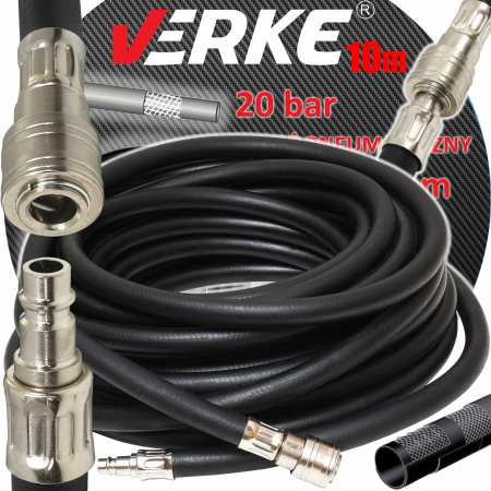 Scule pneumatice - Furtun cauciuc pneumatic compresor aer 10m 20bar 10x17mm (V81357)