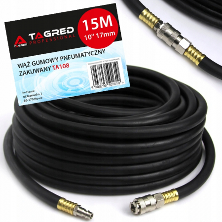 Accesorii pneumatice - Furtun cauciuc pneumatic compresor aer 15m 20bar 10x17mm (TA108)