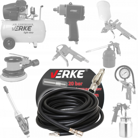 Accesorii pneumatice - Furtun cauciuc pneumatic compresor aer 15m 20bar 10x17mm (V81358)