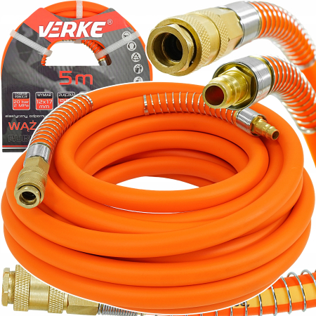 Accesorii pneumatice - Furtun cauciuc pneumatic compresor aer 5m 20bar 12x17mm PVC+NBR (V81376)