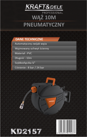 Furtun pneumatic 10m pe tambur automat cu suport rotativ (KD2157) [10]