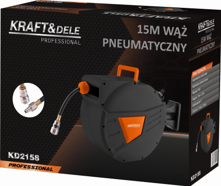 Furtun pneumatic 15m pe tambur automat cu suport rotativ (KD2158) [12]