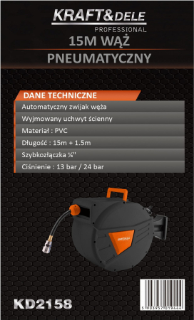 Furtun pneumatic 15m pe tambur automat cu suport rotativ (KD2158) [13]