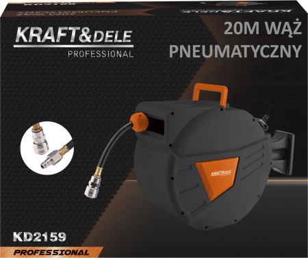 Furtun pneumatic 20m pe tambur automat cu suport rotativ (KD2159) [10]
