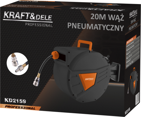 Furtun pneumatic 20m pe tambur automat cu suport rotativ (KD2159) [12]