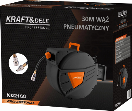 Furtun pneumatic 30m pe tambur automat cu suport rotativ (KD2160) [10]