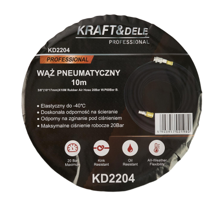 Furtun pneumatic cauciuc 10x17 mm, 10 m, 20 bar (KD2204) [2]