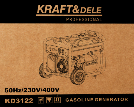Generator benzina trifazat 9kW, 230V 400V 12V, pornire electrica si manuala, rezervor 25L (KD3122) [15]