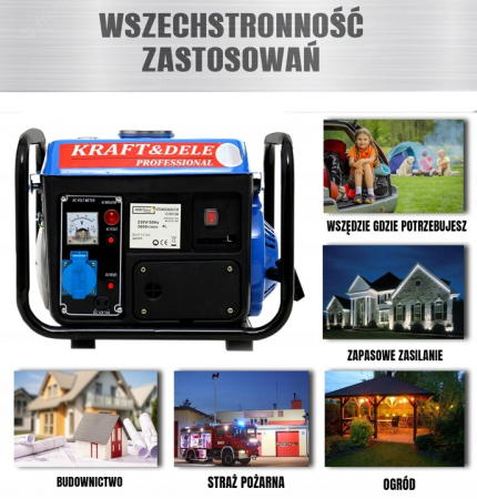 Resigilat-Generator curent 1.2kW 1200W 1x230V 1x12V motor benzina 2CP (KD109N) [9]