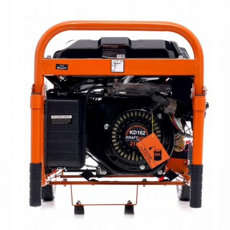 Generator curent 3.5kW 3500W 230V 12V motor benzina 7CP + pornire electrica la cheie + manere si roti (KD162) [1]