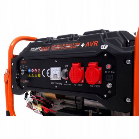 Generator curent 3.5kW 3500W 230V 12V motor benzina 7CP + pornire electrica la cheie + manere si roti (KD162) [10]